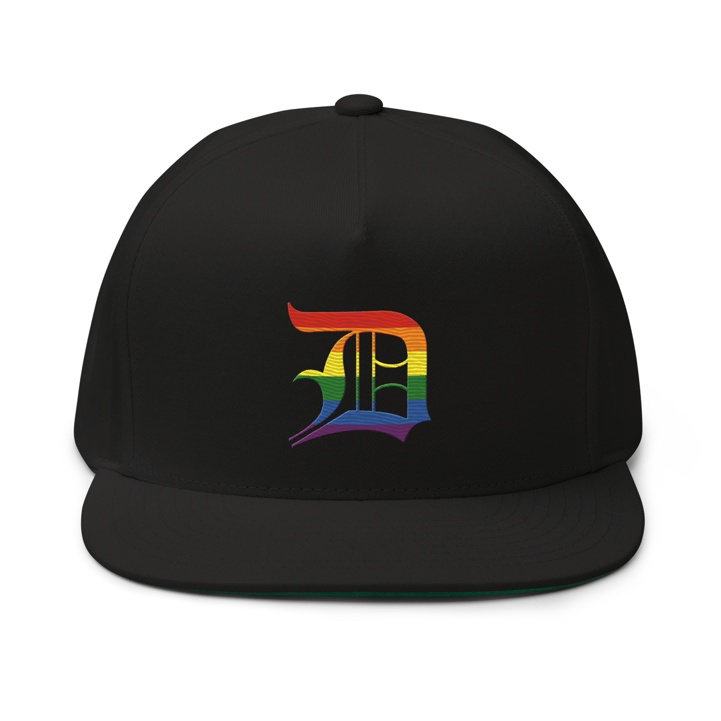 Detroit 'Old English D' Flat Bill Snapback (Rainbow Pride Edition)