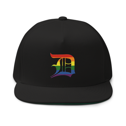 Detroit 'Old English D' Flat Bill Snapback (Rainbow Pride Edition)