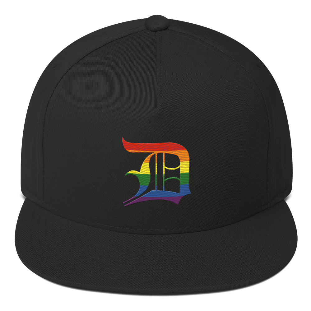 Detroit 'Old English D' Flat Bill Snapback (Rainbow Pride Edition)