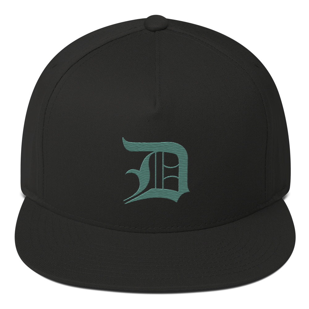 Detroit 'Old English D' Flat Bill Snapback (Copper Green)