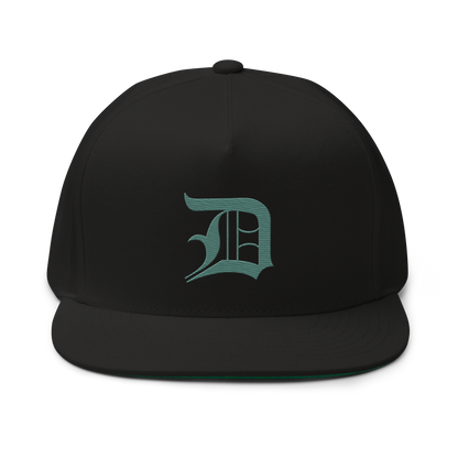 Detroit 'Old English D' Flat Bill Snapback (Copper Green)