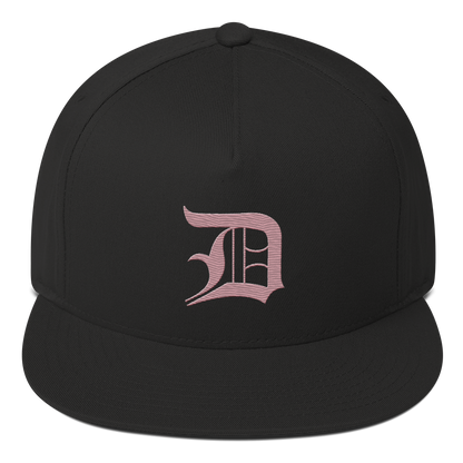 Detroit 'Old English D' Flat Bill Snapback (Cherry Blossom Pink)