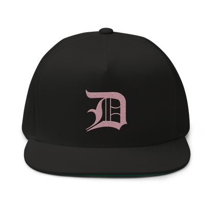 Detroit 'Old English D' Flat Bill Snapback (Cherry Blossom Pink)