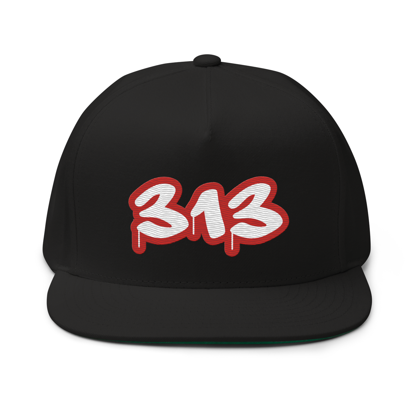 Detroit '313' Flat BIll Snapback (Aliform Red Tag Font)