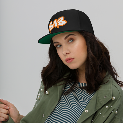 Detroit '313' Flat BIll Snapback (Orange Tag Font)