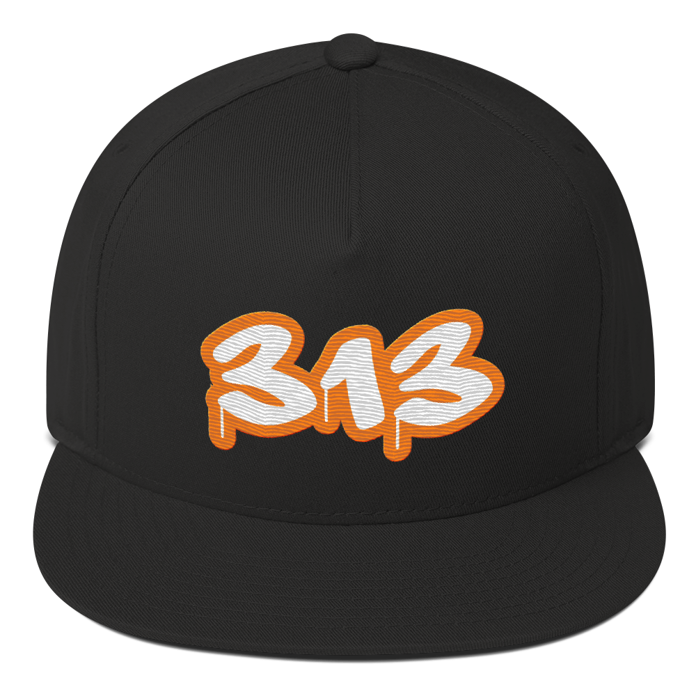 Detroit '313' Flat BIll Snapback (Orange Tag Font)