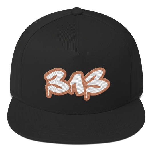 Detroit '313' Flat BIll Snapback (Copper Tag Font)