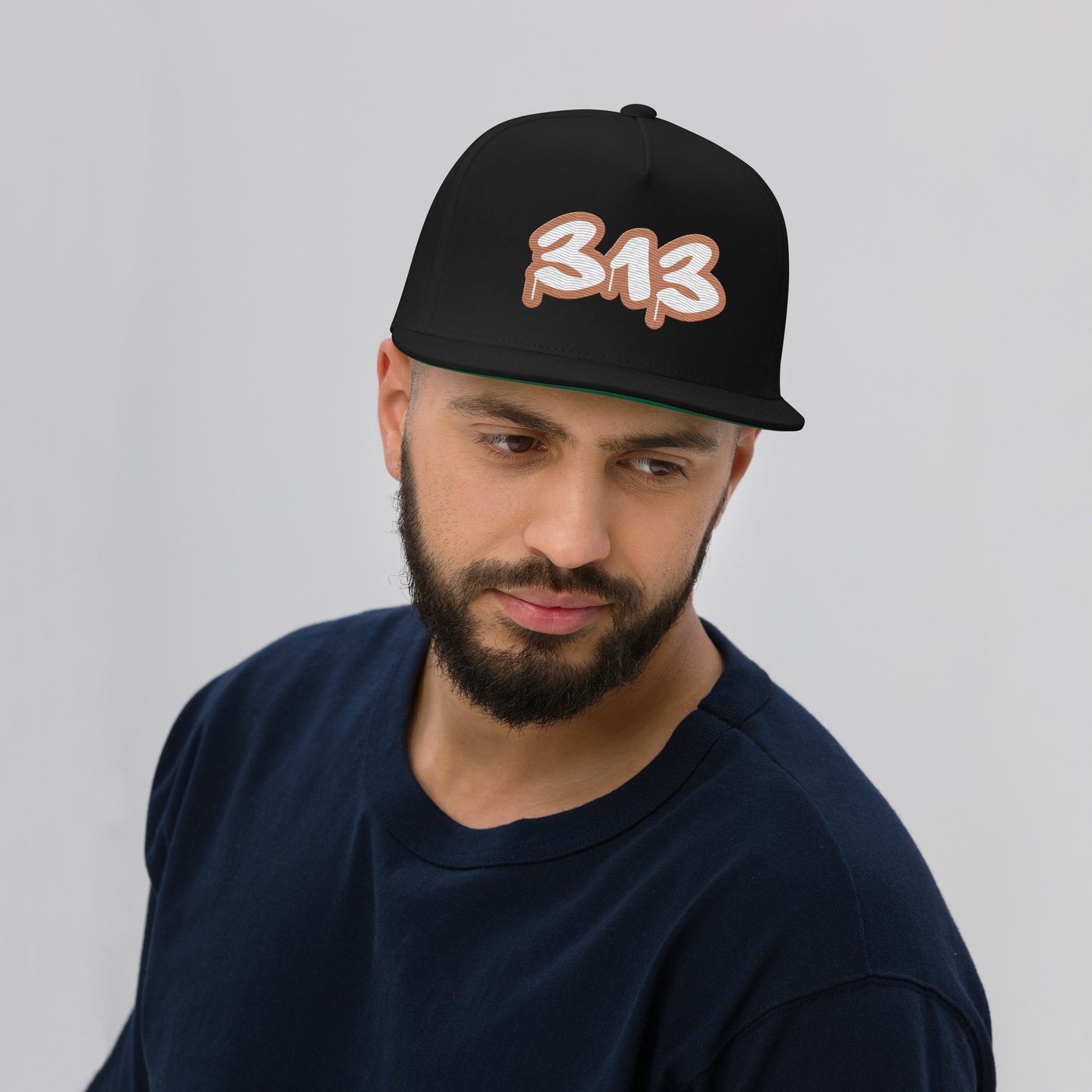 Detroit '313' Flat BIll Snapback (Copper Tag Font)