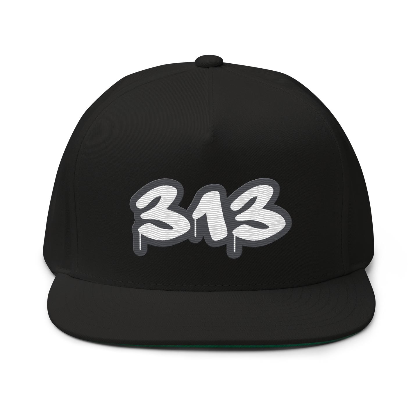 Detroit '313' Flat BIll Snapback (Iron Ore Grey Tag Font)