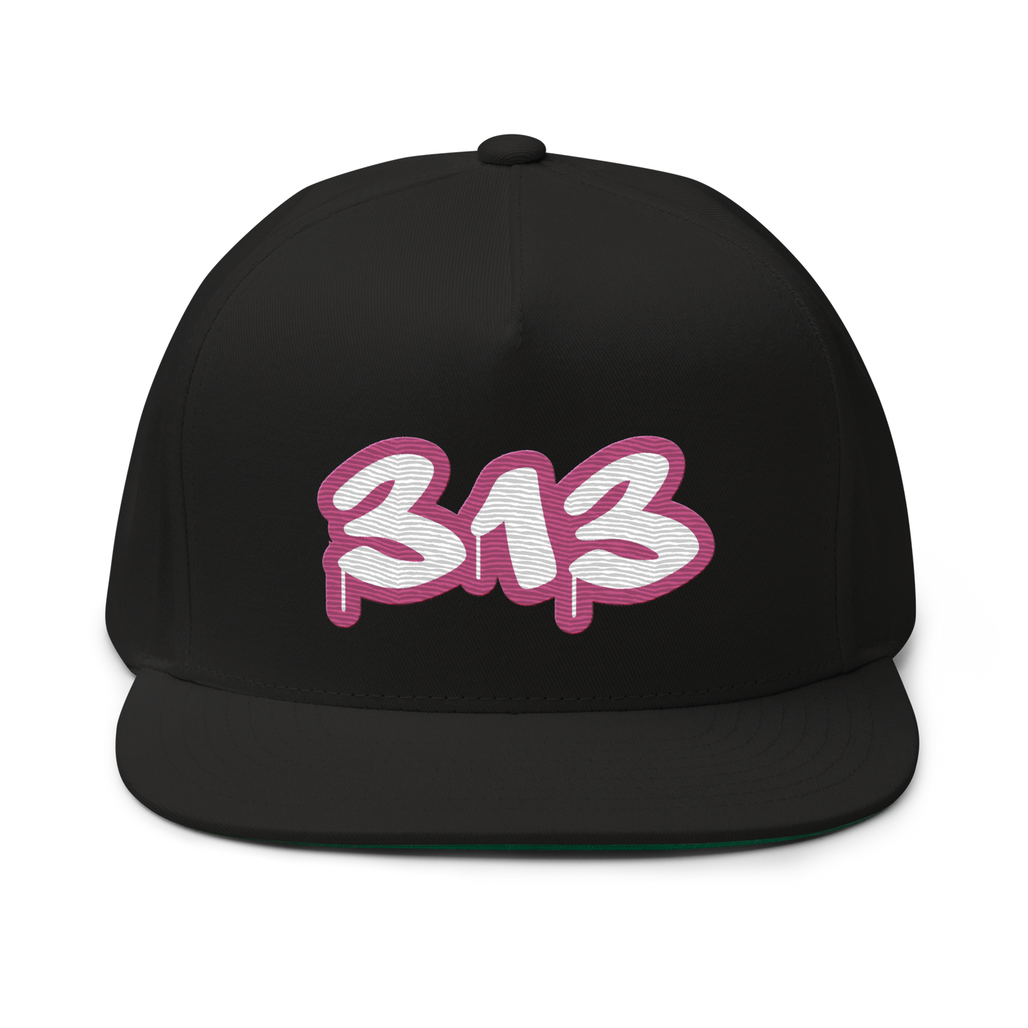 Detroit '313' Flat BIll Snapback (Apple Blossom Pink Tag Font)