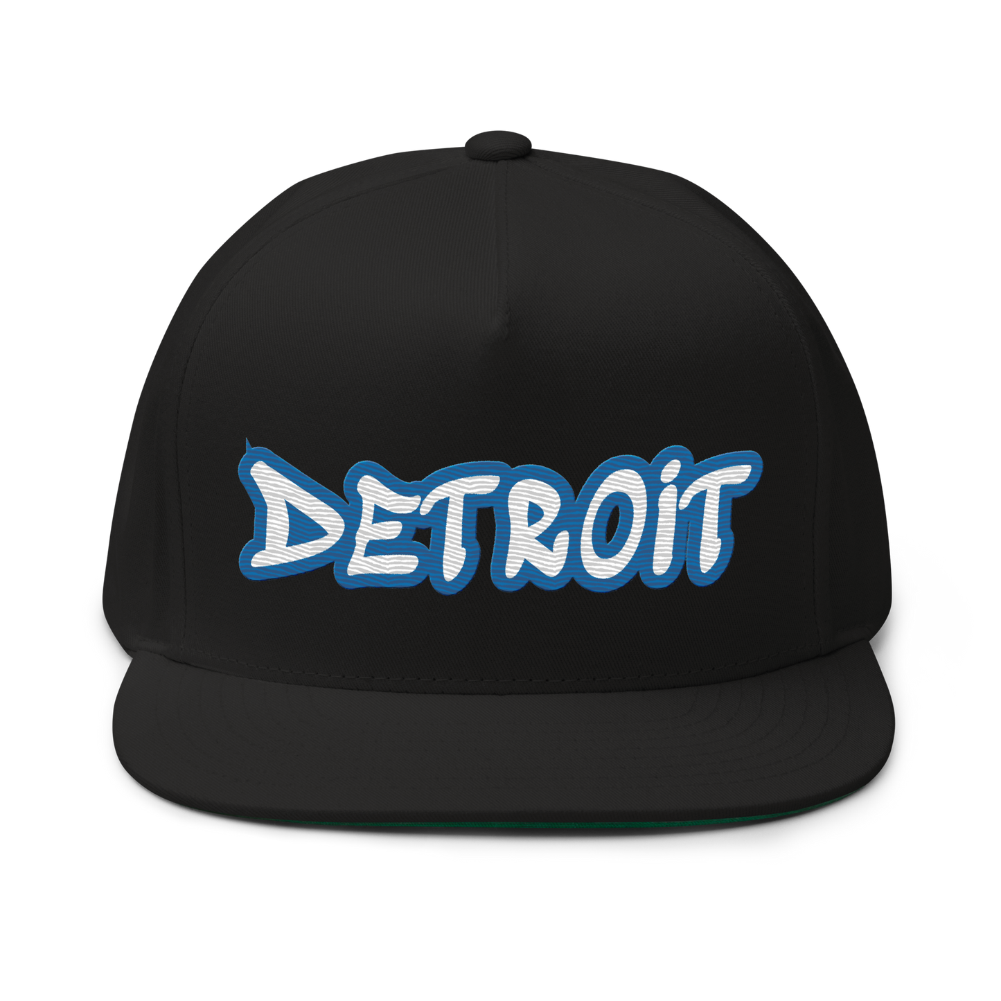 'Detroit' Flat Bill Snapback (Azure Tag Font)