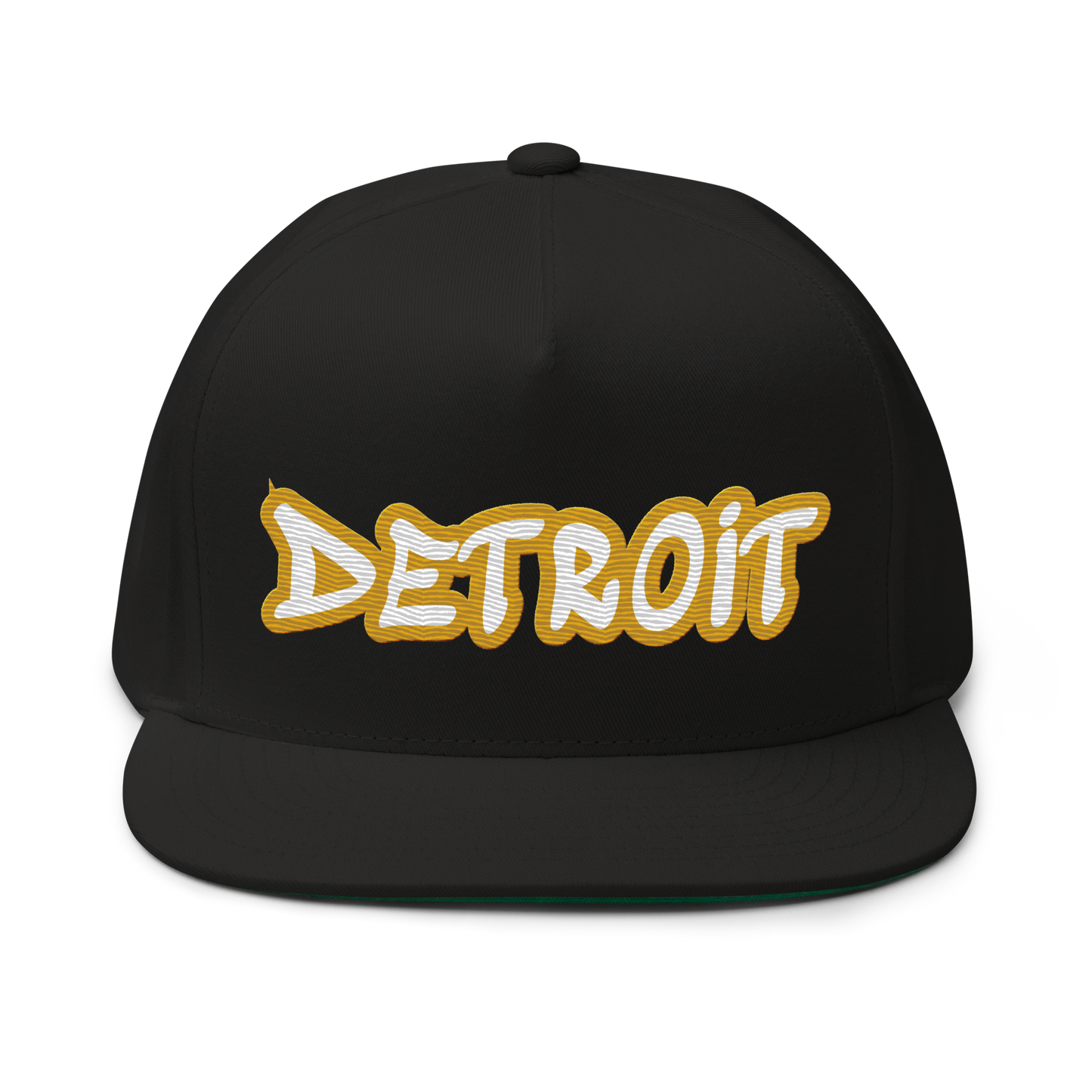 'Detroit' Flat Bill Snapback (Gold Tag Font)