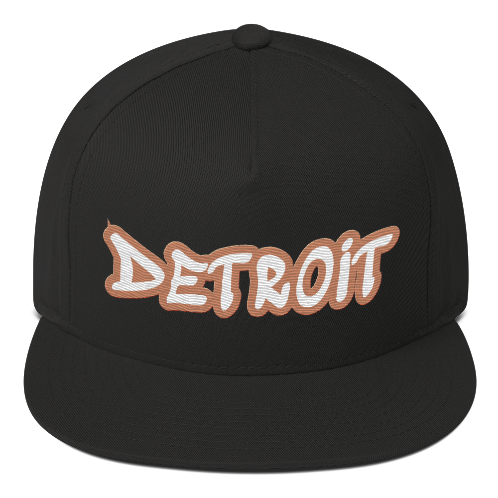 'Detroit' Flat Bill Snapback (Copper Tag Font)