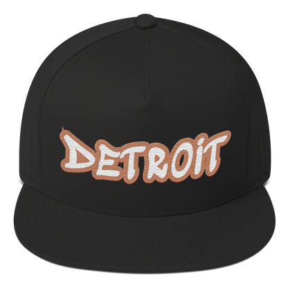 'Detroit' Flat Bill Snapback (Copper Tag Font)