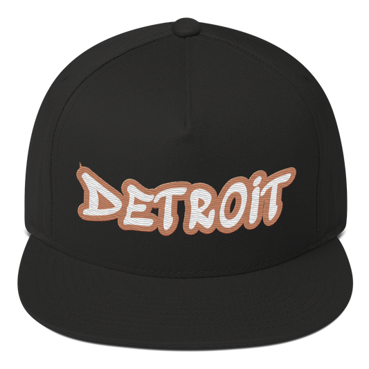 'Detroit' Flat Bill Snapback (Copper Tag Font)