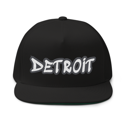 'Detroit' Flat Bill Snapback (Iron Ore Grey Tag Font)