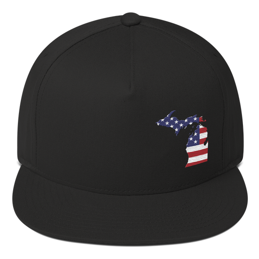 Michigan Flat Bill Snapback (Patriotic Edition)