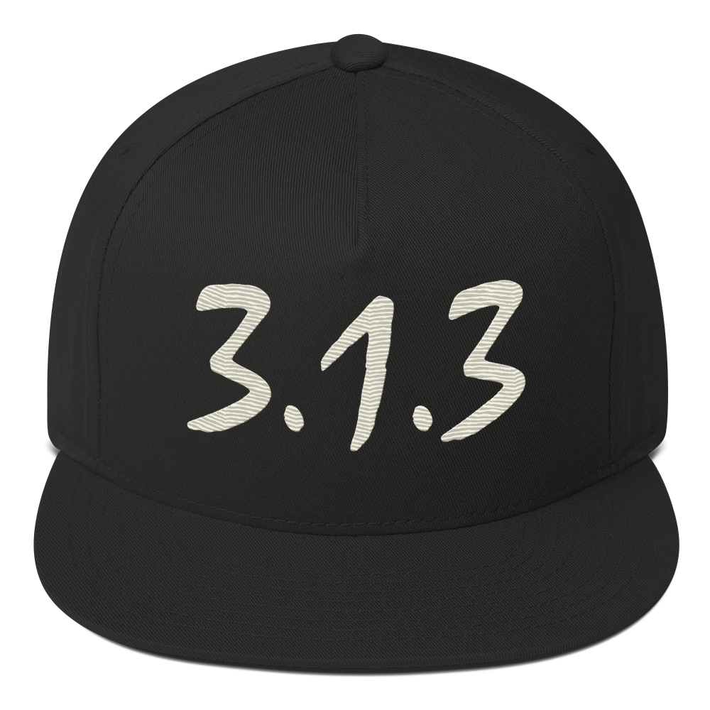 Detroit '313' Snapback (Compton Font) | 5-Panel - Ivory White