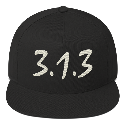 Detroit '313' Snapback (Compton Font) | 5-Panel - Ivory White