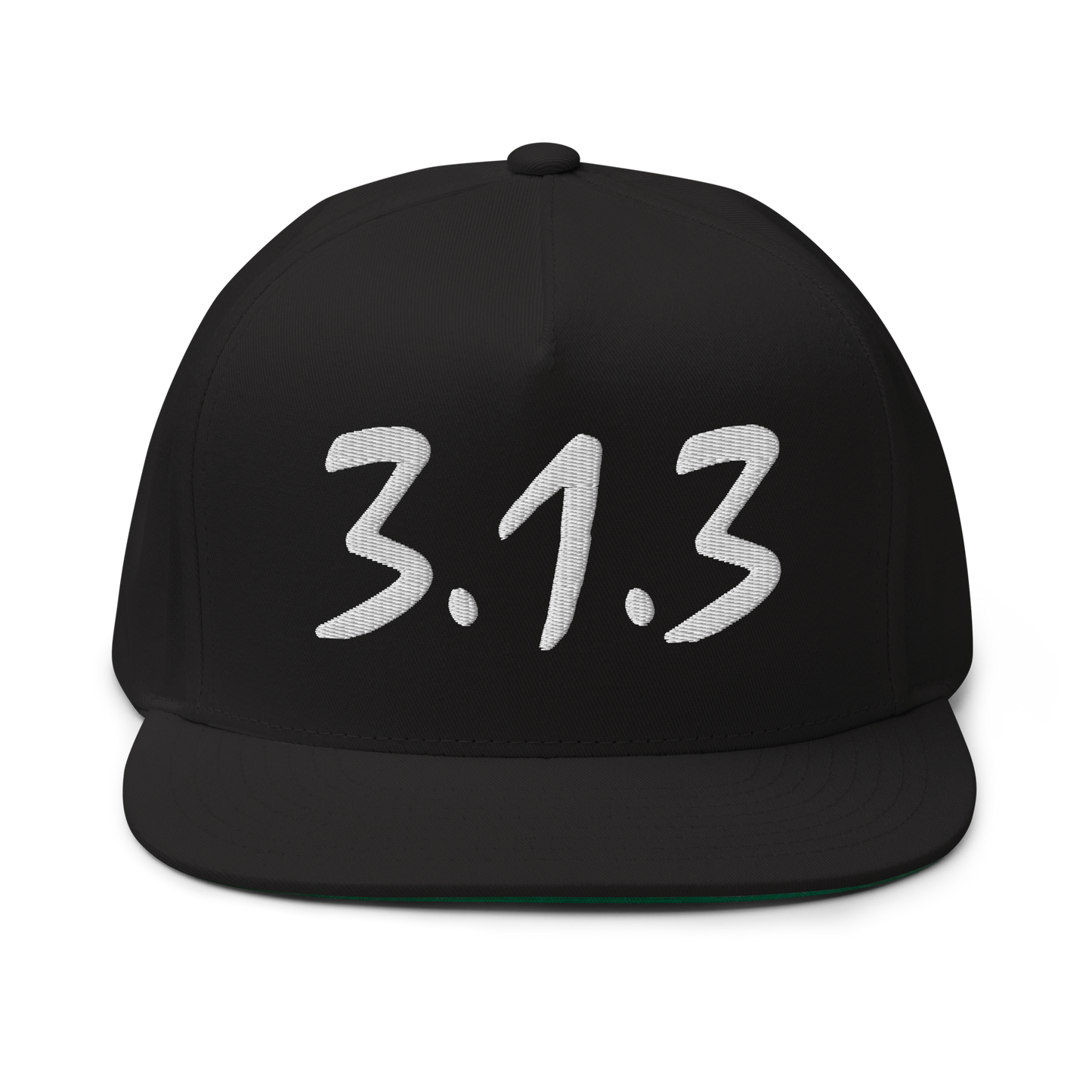 Detroit '313' Snapback (Compton Font) | 5-Panel - White/Black