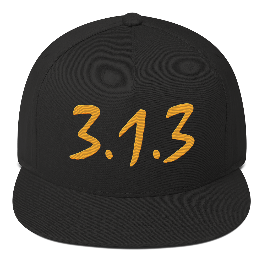 Detroit '313' Snapback (Compton Font) | 5-Panel - Gold