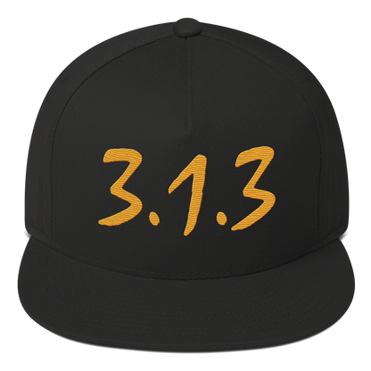 Detroit '313' Snapback (Compton Font) | 5-Panel - Gold