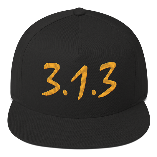 Detroit '313' Snapback (Compton Font) | 5-Panel - Gold