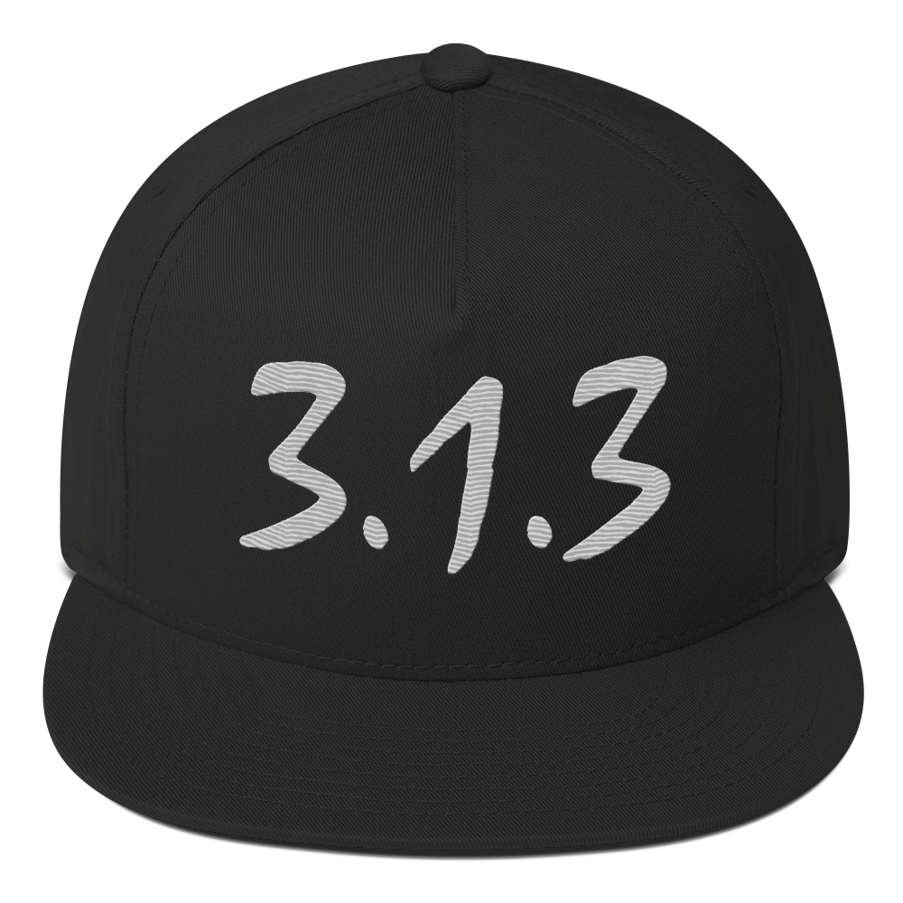 Detroit '313' Snapback (Compton Font) | 5-Panel - Platinum