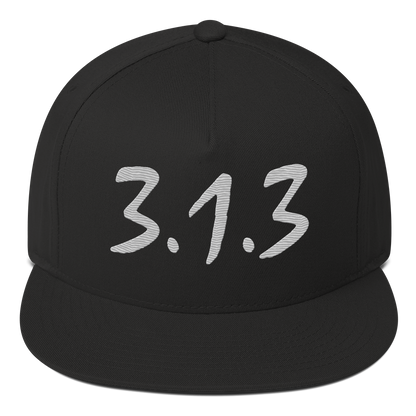 Detroit '313' Snapback (Compton Font) | 5-Panel - Platinum