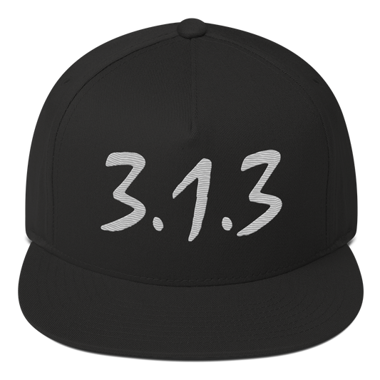 Detroit '313' Snapback (Compton Font) | 5-Panel - Platinum