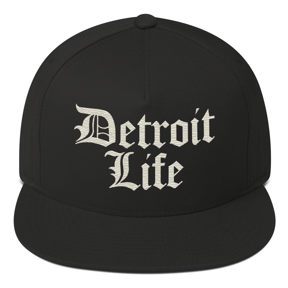 'Detroit Life' Snapback | 5-Panel - Ivory White