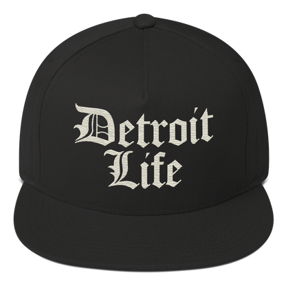 'Detroit Life' Snapback | 5-Panel - Ivory White