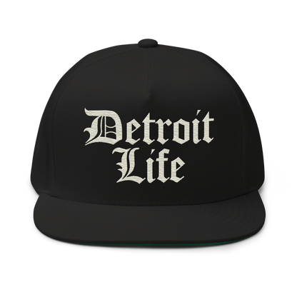 'Detroit Life' Snapback | 5-Panel - Ivory White