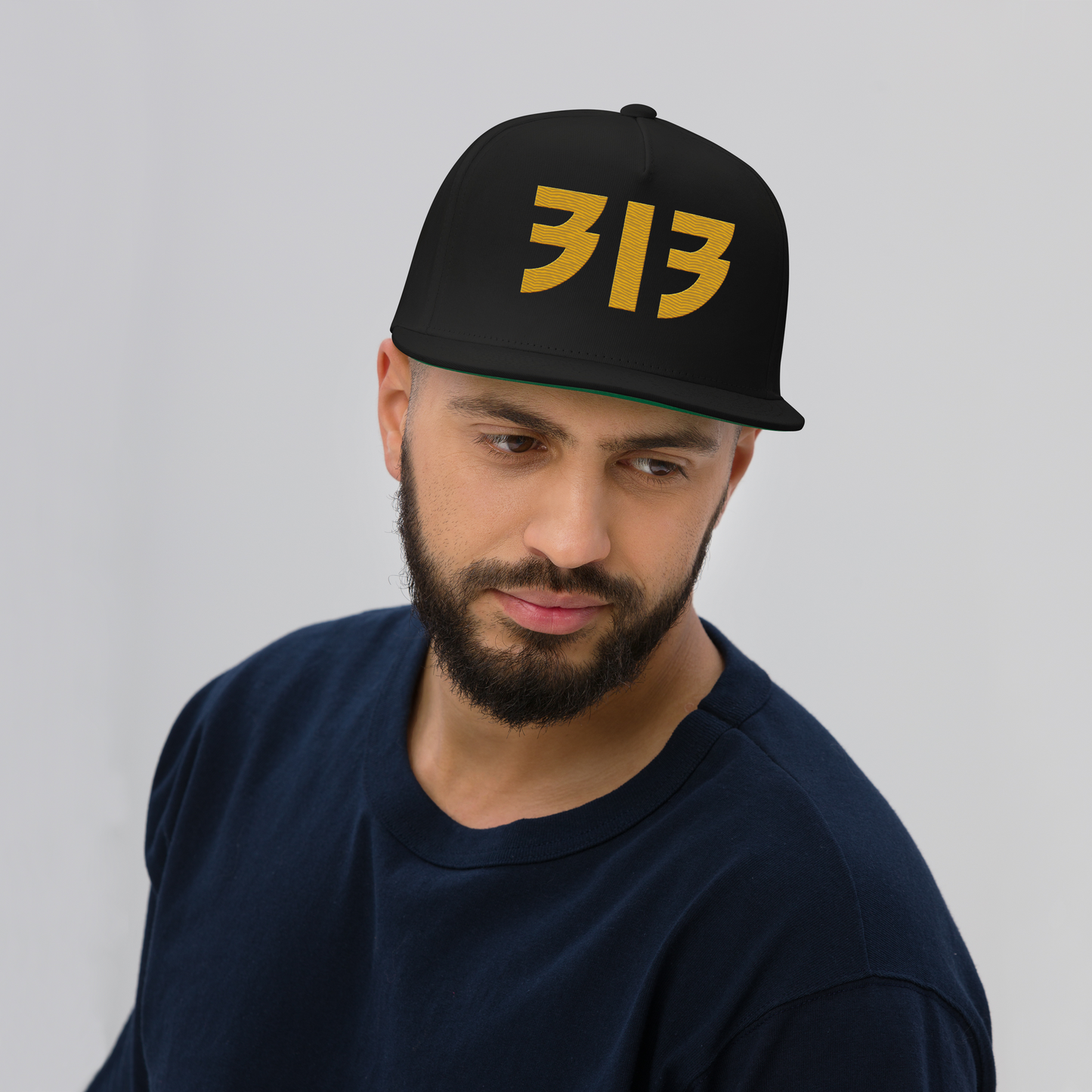 Detroit '313' Snapback (Glam Font) | 5-Panel - Gold