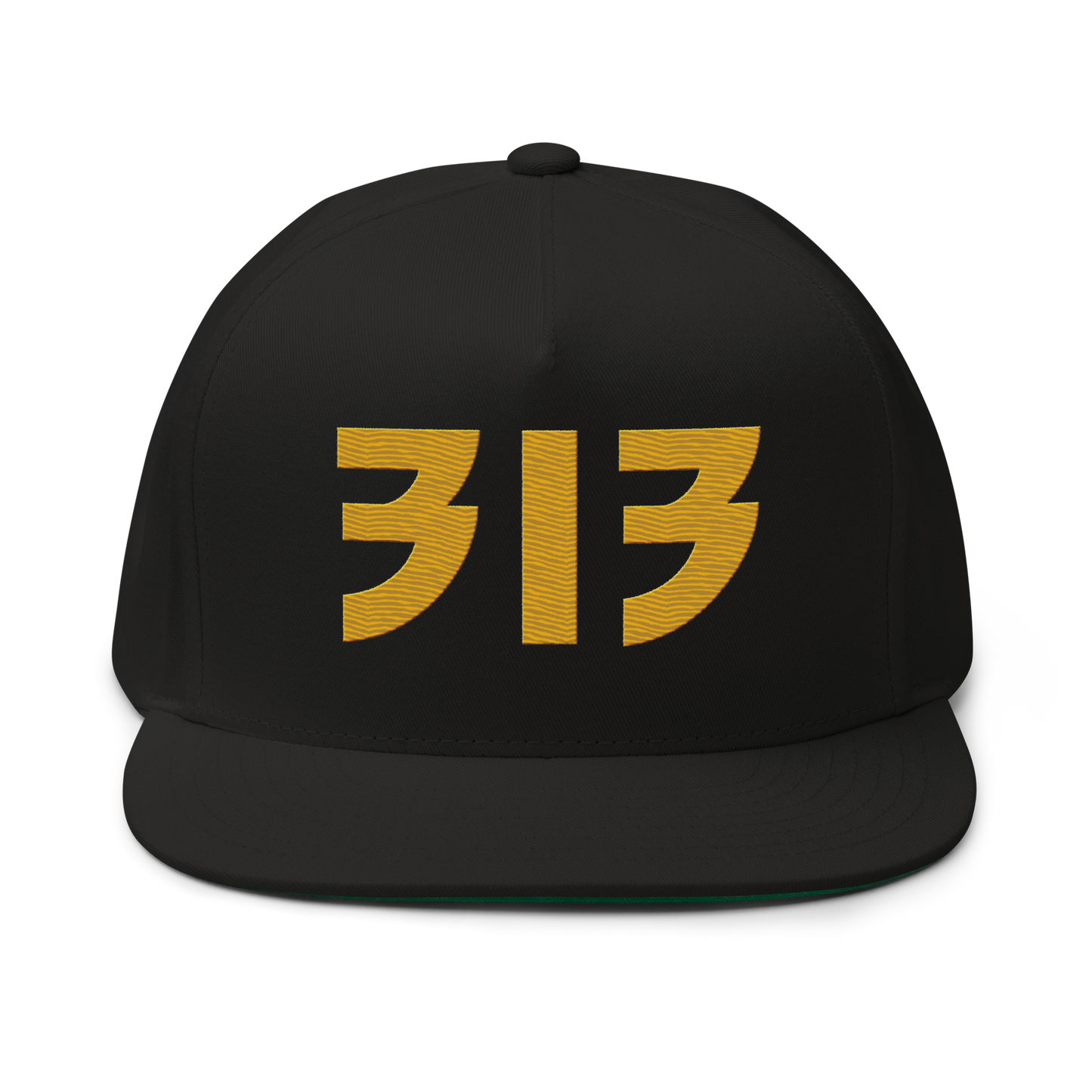 Detroit '313' Snapback (Glam Font) | 5-Panel - Gold