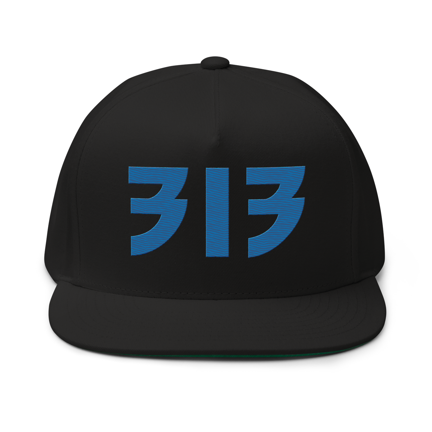 Detroit '313' Snapback (Glam Font) | 5-Panel - Azure