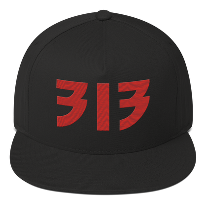 Detroit '313' Snapback (Glam Font) | 5-Panel - Aliform Red