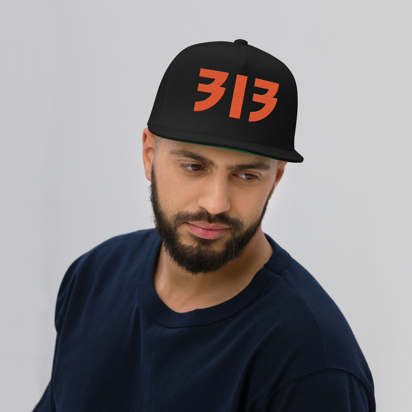 Detroit '313' Snapback (Glam Font) | 5-Panel - Orange