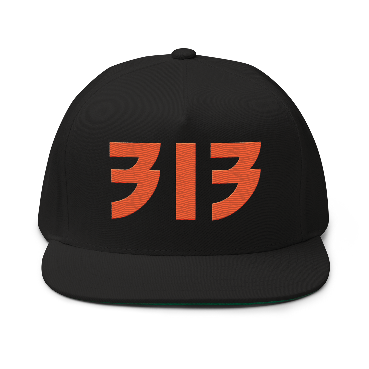 Detroit '313' Snapback (Glam Font) | 5-Panel - Orange