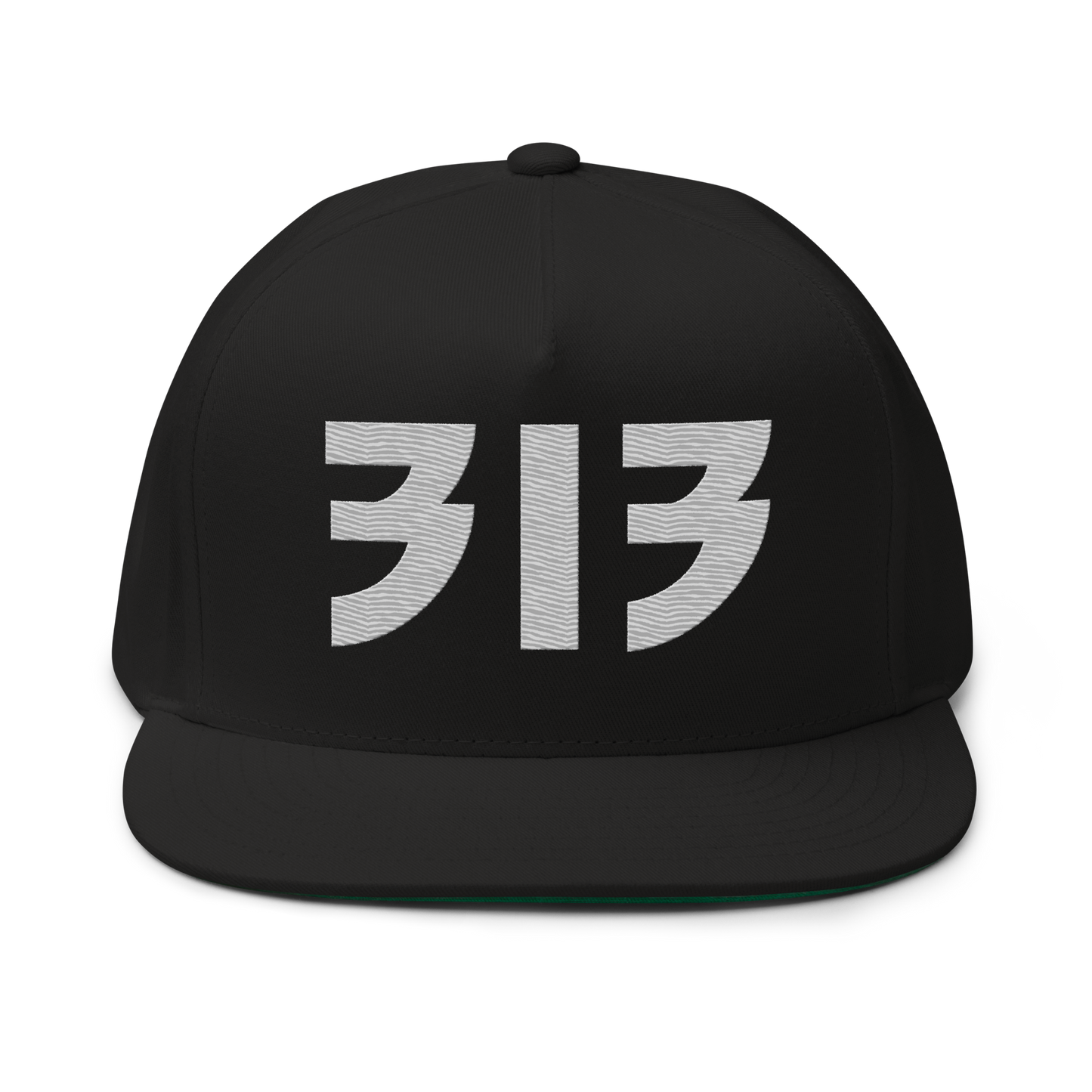 Detroit '313' Snapback (Glam Font) | 5-Panel - Platinum