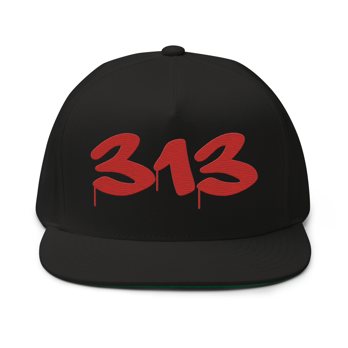 Detroit '313' Snapback (Tag Font) | 5-Panel - Aliform Red