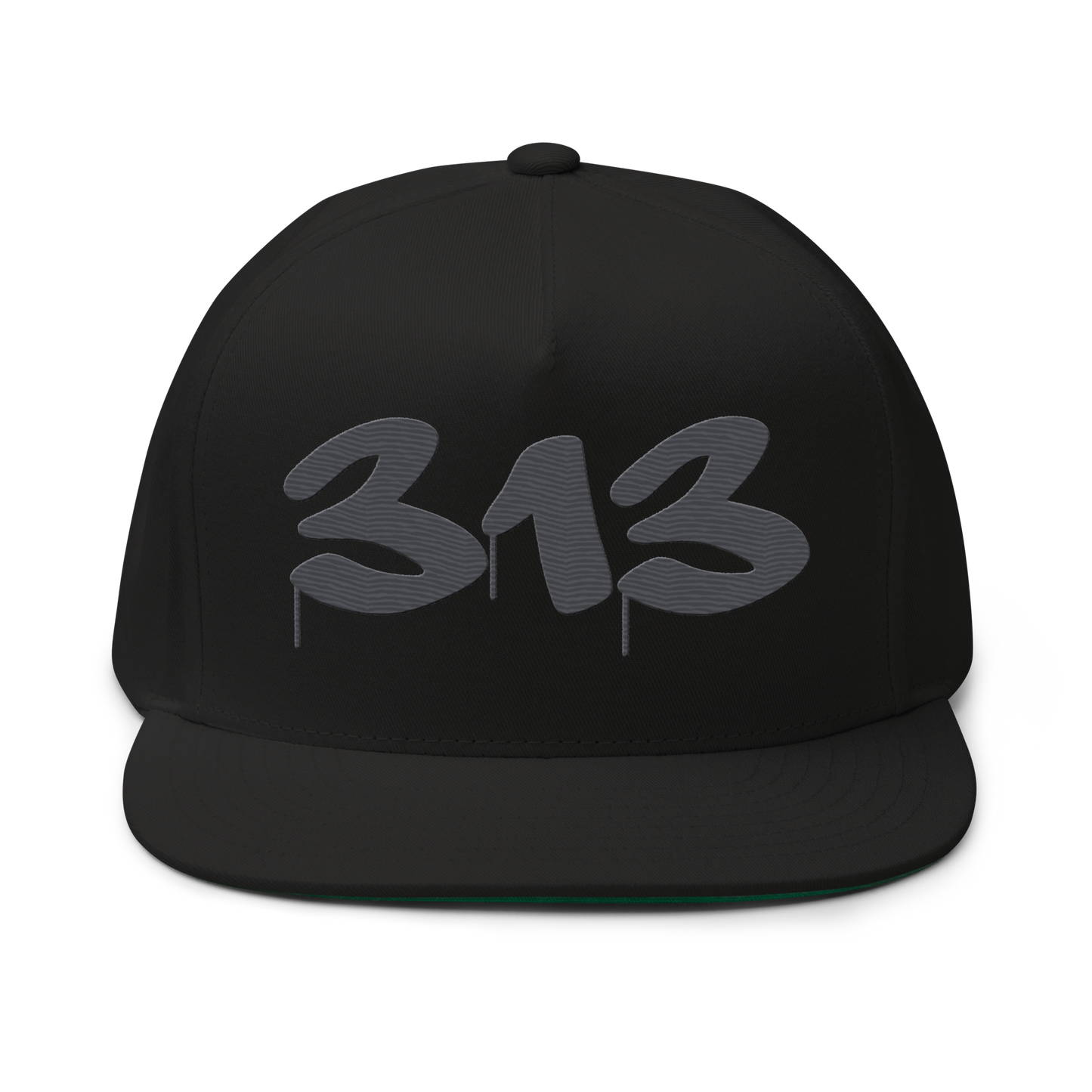 Detroit '313' Snapback (Tag Font) | 5-Panel - Iron Ore Grey