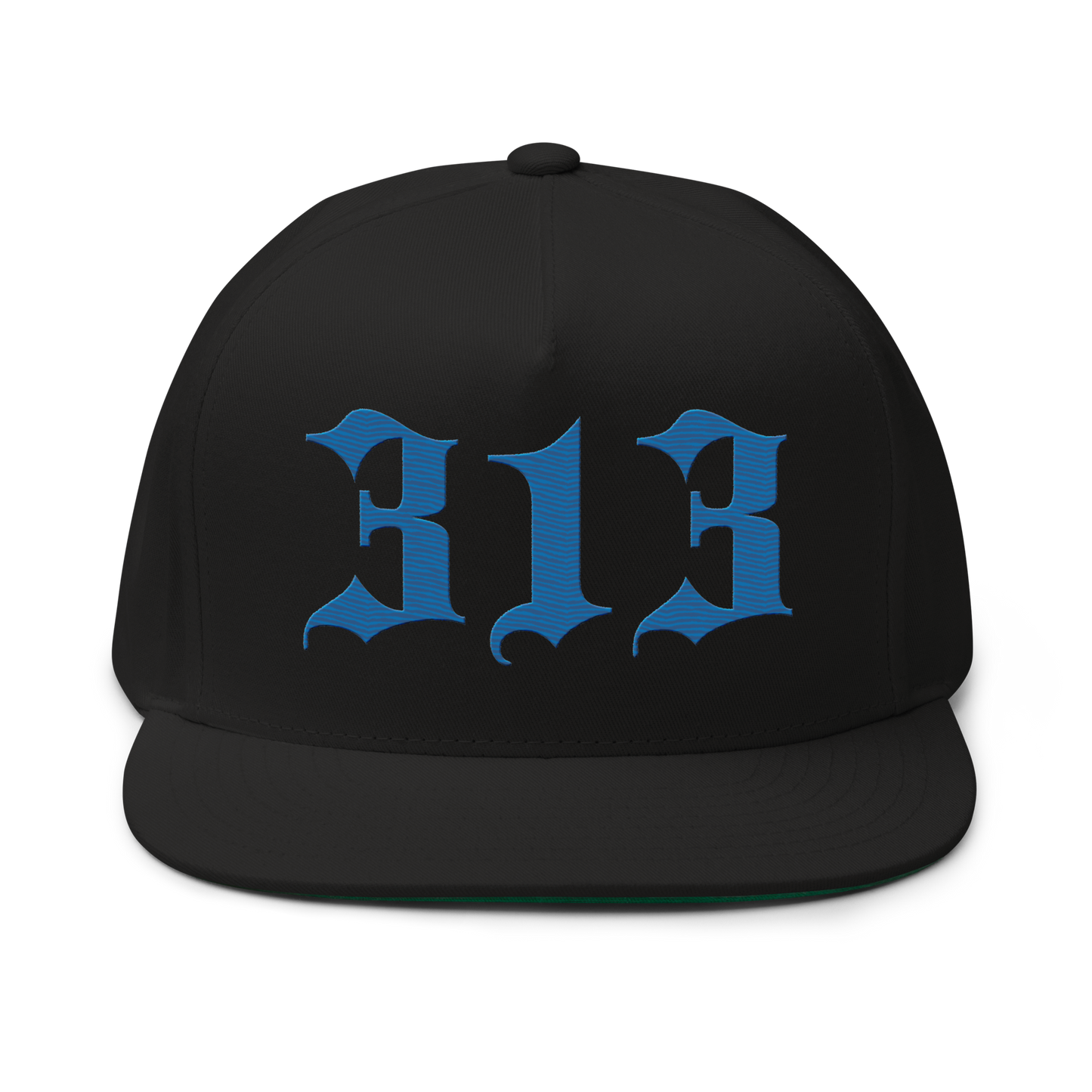 Detroit '313' Snapback (Old English Font) | 5-Panel - Azure