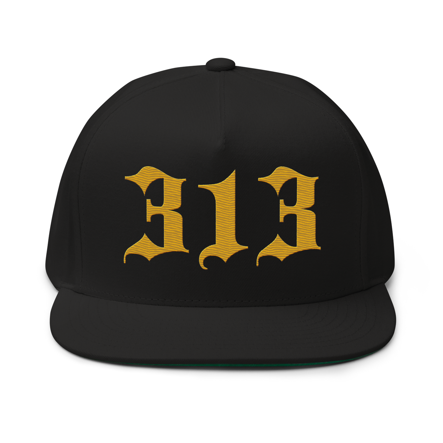 Detroit '313' Snapback (Old English Font) | 5-Panel - Gold