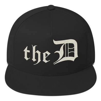 Detroit 'The D' Snapback | 5-Panel - Ivory White