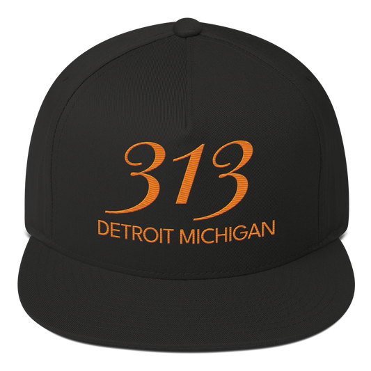 '313 Detroit Michigan' Snapback | 5-Panel - Orange