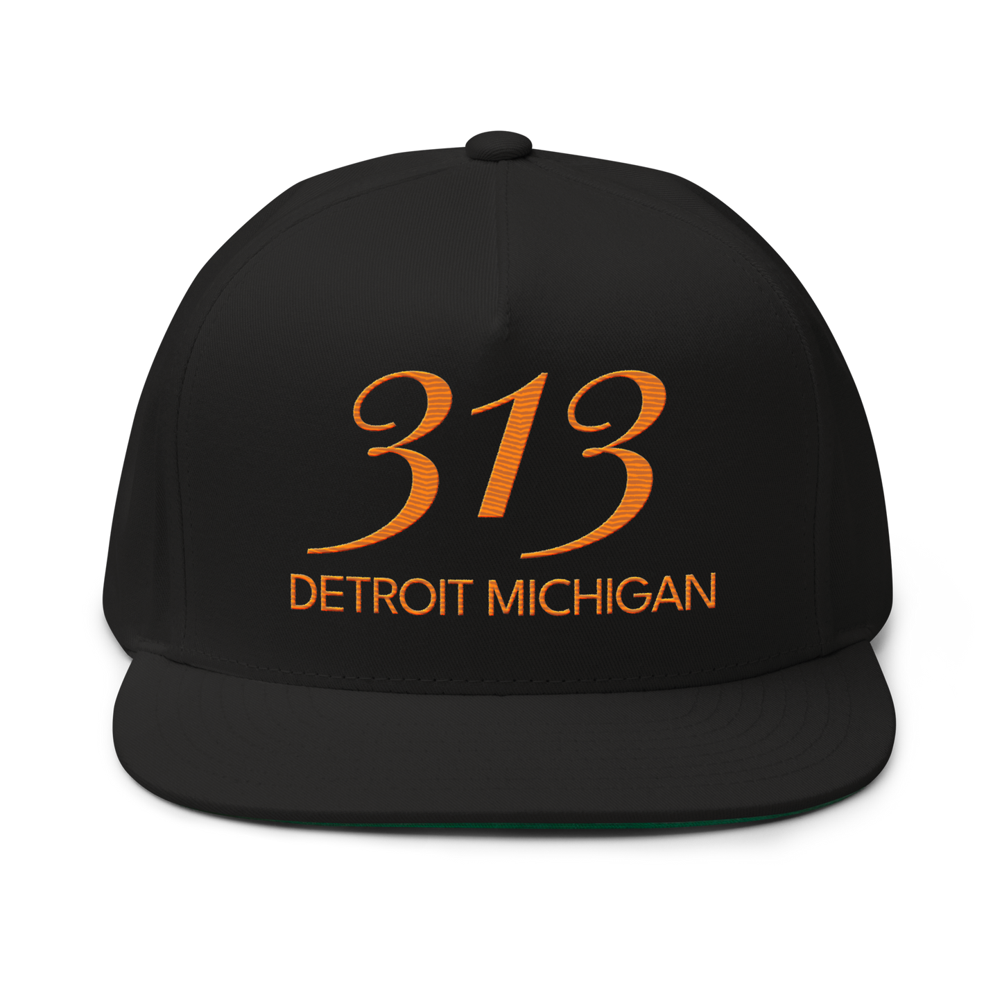 '313 Detroit Michigan' Snapback | 5-Panel - Orange