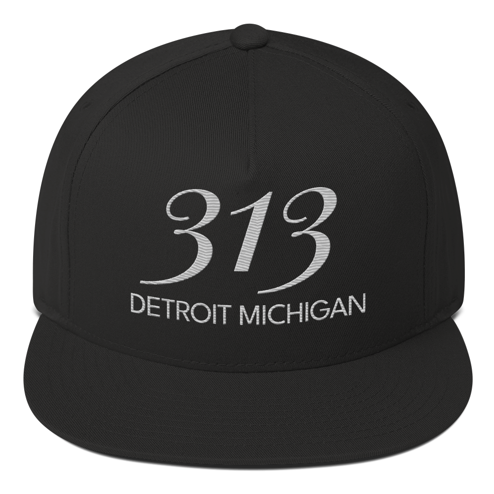 '313 Detroit Michigan' Snapback | 5-Panel - Platinum