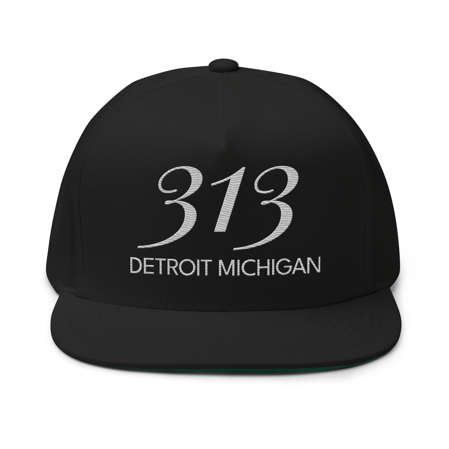 '313 Detroit Michigan' Snapback | 5-Panel - Platinum