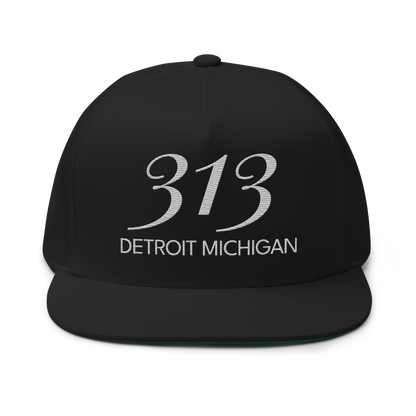 '313 Detroit Michigan' Snapback | 5-Panel - Platinum